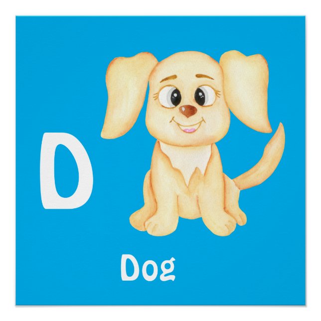Pôster Cachorro personaliza ABC: Letra D - Adicione seu N (Frente)