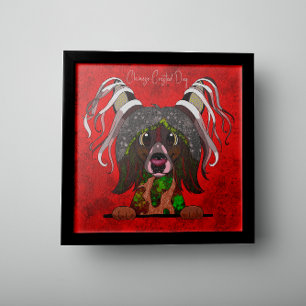 Poster Cachorro Pinto Chinês Louco pintado à mão