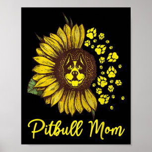 Poster Cachorro Pitbull Tatuagem Eu Amo Mamãe Tatuada Lov