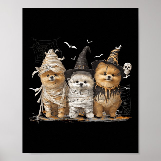 Poster Cachorro Pomerânia Ed Fantasma Halloween (Frente)