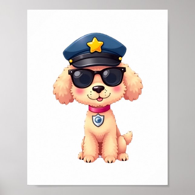 Poster Cachorro-Poodle da Polícia de Chibi (Frente)