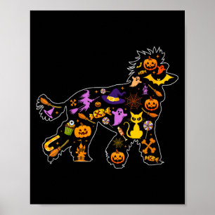 Poster Cachorro poodle de halloween feminino