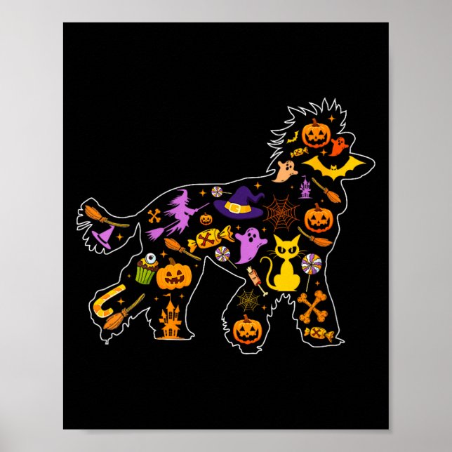 Poster Cachorro poodle de halloween feminino  (Frente)