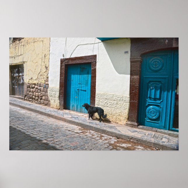 Poster Cachorro preto em Cusco, Peru (Frente)