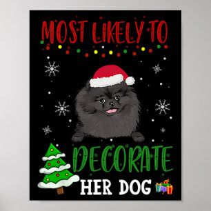 Poster Cachorro Preto Pomerânia Natal Mais Provável Decor