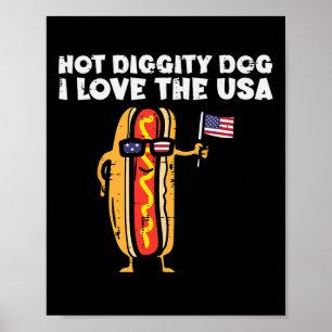 Poster Cachorro Quente 4 De Julho Hot Diggity Dog Mulhere