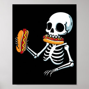 Poster Cachorro Quente de Esqueleto Halloween