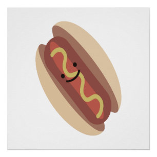 Pôster Cachorro Quente de Kawaii Cugado