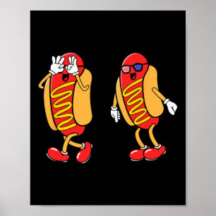Poster Cachorro Quente Griddy Dança Hotdog 4 De Julho Men