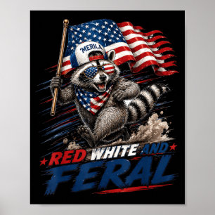Poster Cachorro-Quente Vermelho Branco E Guaxinim Feral 4