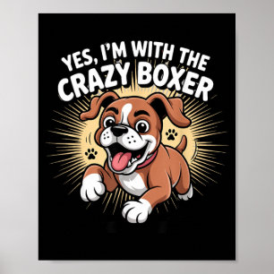 Poster Cachorro Raça Filhote Engraçado Fofo Com O Louco