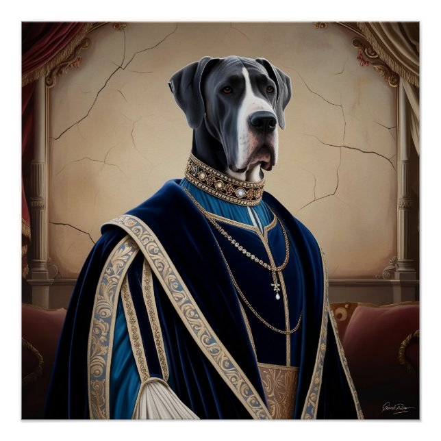 Pôster Cachorro Regal no Ataque Renascentista - Arte Digi (Frente)