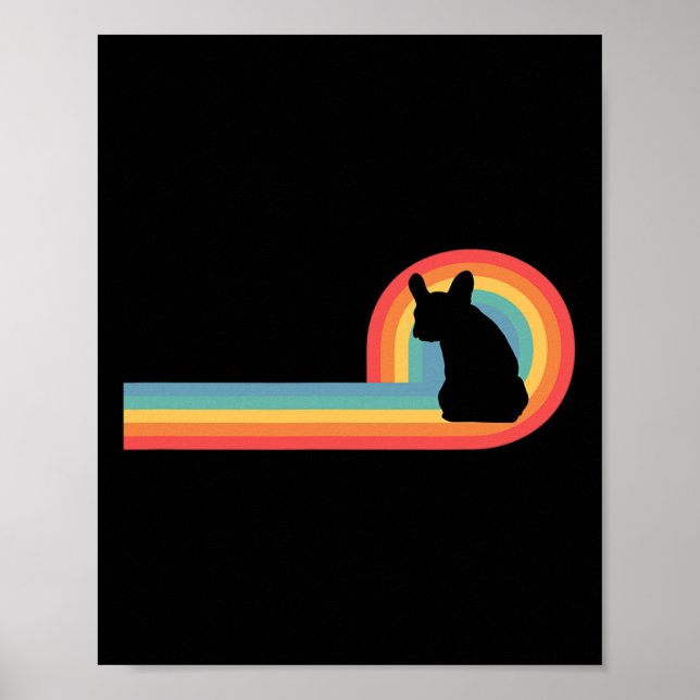 Poster - Cachorro Retro dos Anos 70 Arco-íris Dono de Pet (Frente)