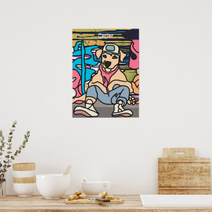 Poster Cachorro Retroativo da Rua Relaxada   Engraçado