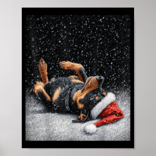 Poster Cachorro Rottweiler Fofo Natal Engraçado