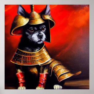 Poster Cachorro Samurai
