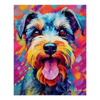 Pôster Cachorro Schnauzer 003 - Zetton Ziana