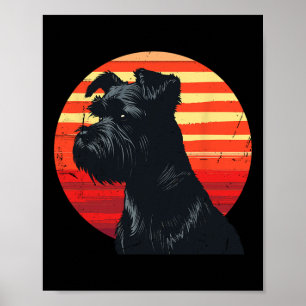Poster Cachorro Schnauzer De Miniatura Retro Amadurece A