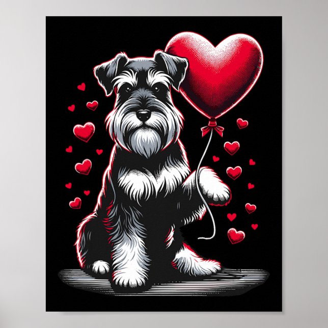Poster Cachorro Schnauzer Dia dos Namorados Dono de Cacho (Frente)