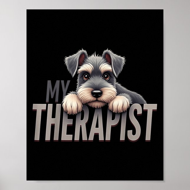 Poster Cachorro Schnauzer Terapia Cachorrinho Engraçado  (Frente)