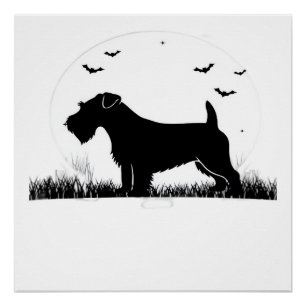 Pôster Cachorro Sealyham Terrier � Silhueta da Lua de Hal