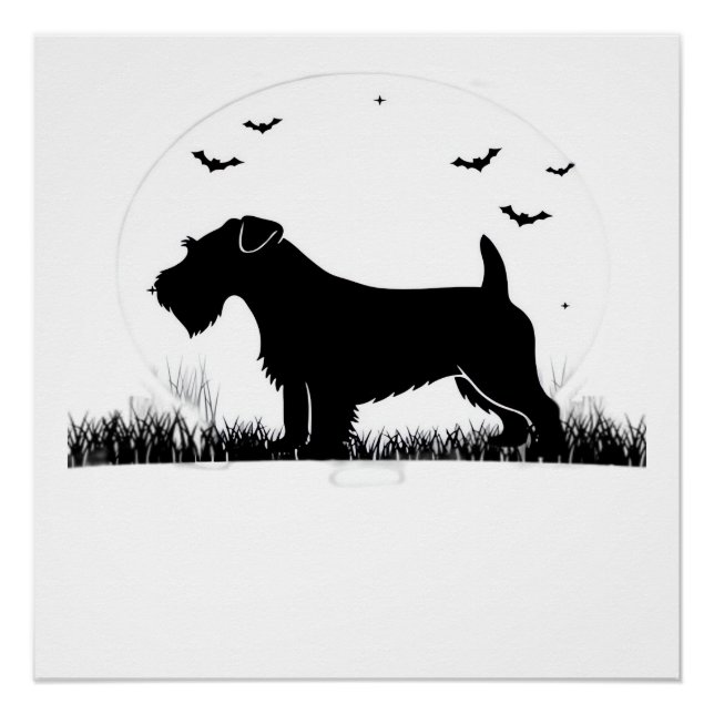 Pôster Cachorro Sealyham Terrier � Silhueta da Lua de Hal (Frente)