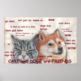 Poster Cachorro Shiba Inu Coge Meme Amigos Engraçados E H