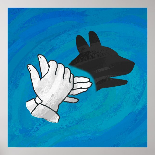 Pôster Cachorro Sombra em Azul (Frente)