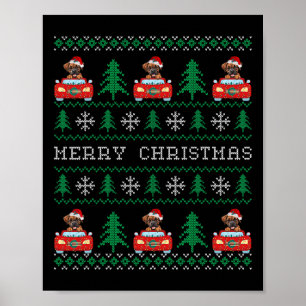 Poster Cachorro Vermelho Dormindo Carro Vermelho Sueco de
