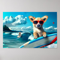 Cachorro Vestindo óculos escuros Arte AI