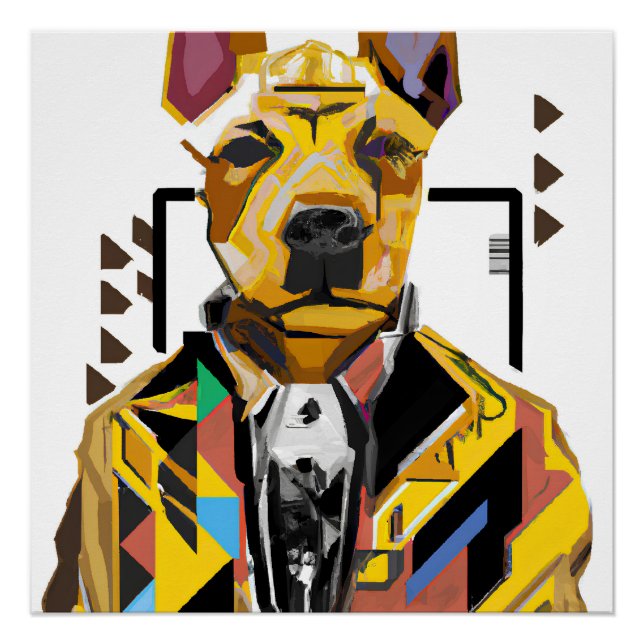 Pôster Cachorro Vestindo um Terno: Arte Digital (Frente)