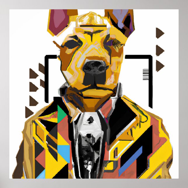 Poster Cachorro Vestindo um traje: Arte Digital (Frente)