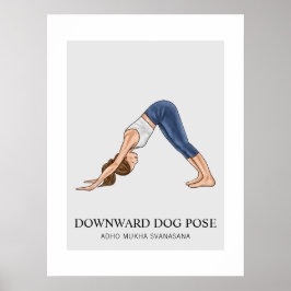 Poster Cachorro virado para baixo Pose Yoga Malhação Mulh