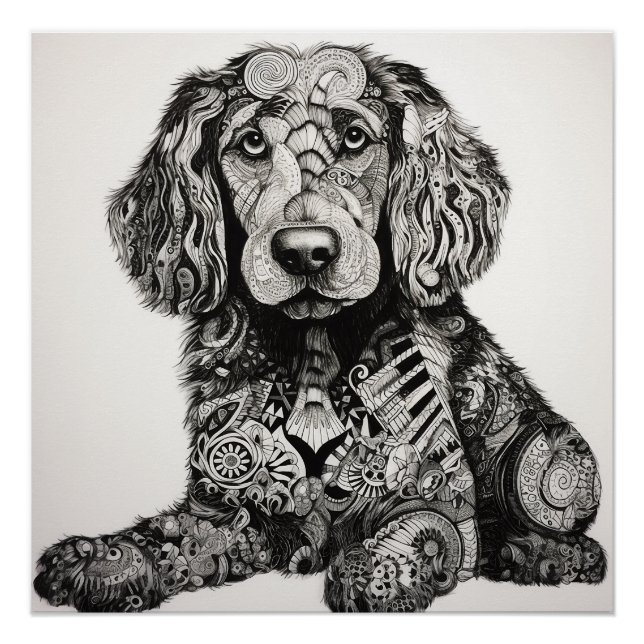Pôster Cachorro Zentangle (Frente)