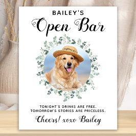 Poster Cachorros Abertos De Bar De Casamento De Pet Bebid