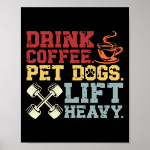Poster Cachorros De Café Levantando Pesos