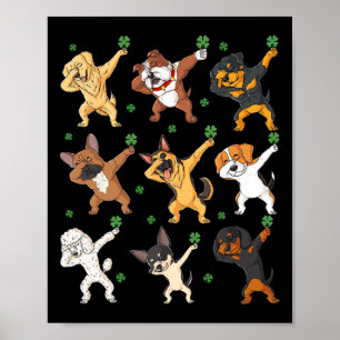 Poster Cachorros Dias de São Patrícios Segurando Vestidos