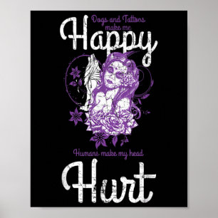 Poster Cachorros E Tatuagens Me Faz Feliz Cachorro Tatuag