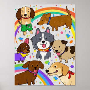 Poster Cachorros Filhotes Brincalhões