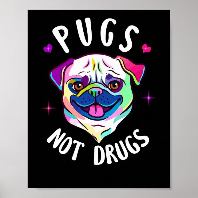 Poster Cachorros Não Drogados Amor Põe Mensagem Anti-Drog (Frente)