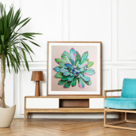 Poster Cacto Azul e Rosa |