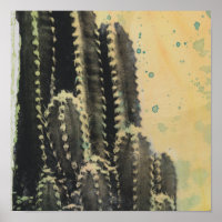 Cacto Verde em Fundo Amarelo