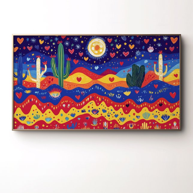 Poster Cactos, Corações e Estrelas ao Luar (Criador carregado)