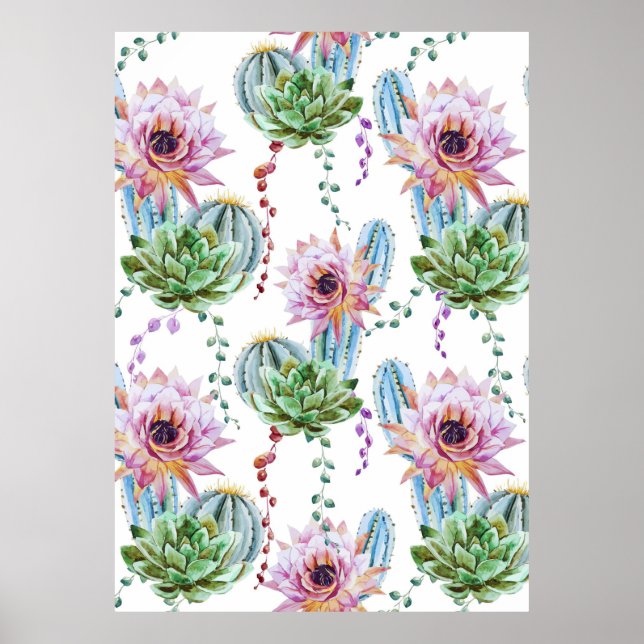 Poster Cactus Art Pattern (Frente)