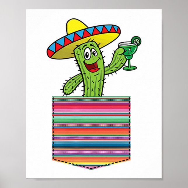 Poster Cactus Blanket Pocket Serape Margarita Fiesta Part (Frente)
