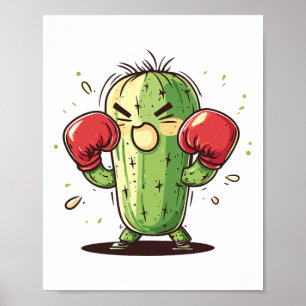 Poster Cactus Boxer Divertido Humorístico Ly Soco