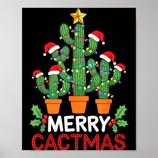 Poster Cactus Christmas Tree Funny Merry Cactmas Cactus M (Frente)