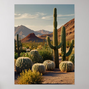 Poster CACTUS de Aquarela Elegante