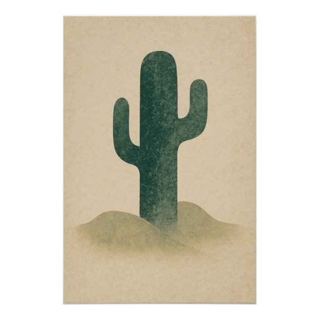 Pôster Cactus en pierre sur fond beige (Frente)