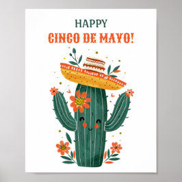 Poster Cactus Feliz Cinco de Mayo